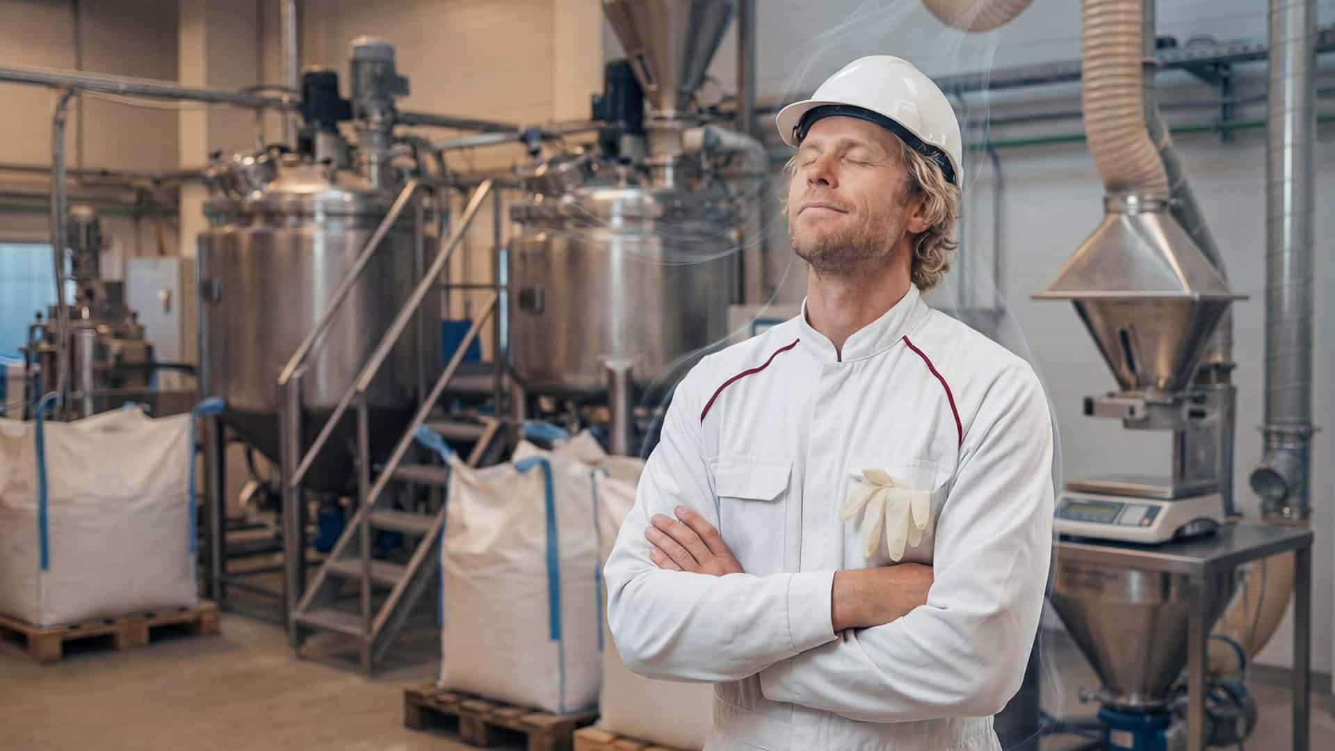 Bildbeschreibung zum Bild Absaugung Abfüllen und Mischen in Industrieanlage